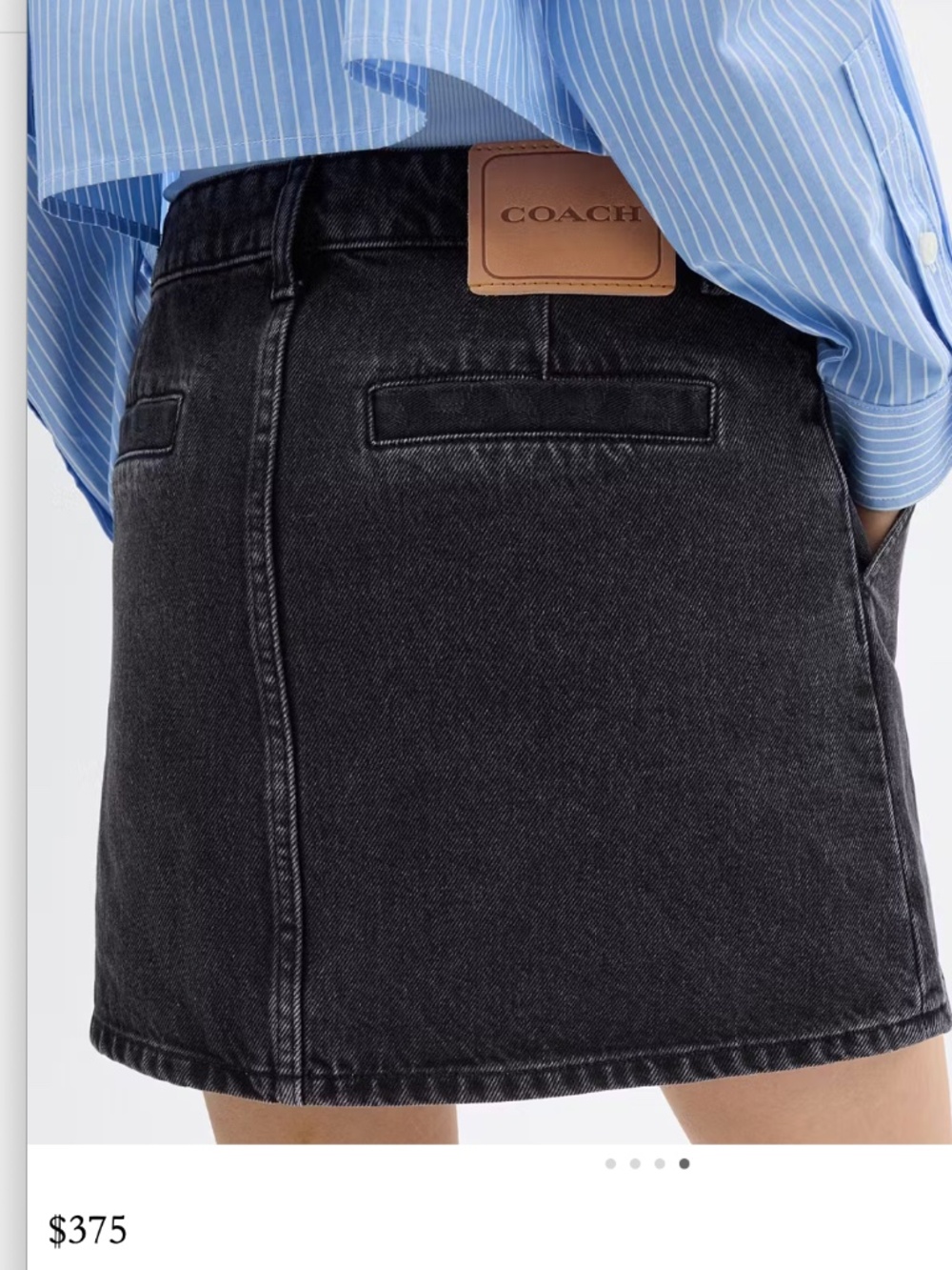 Coach black denim mini skirt